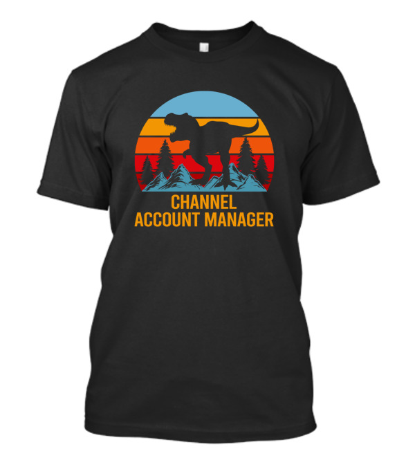 Channel Account Manager Dinosaur Retro Sunset T-Shirt