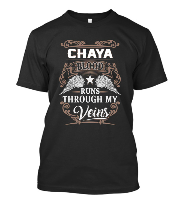 Chaya Blood Runs Through My Veins Winged Star Ornate T-Shirt
