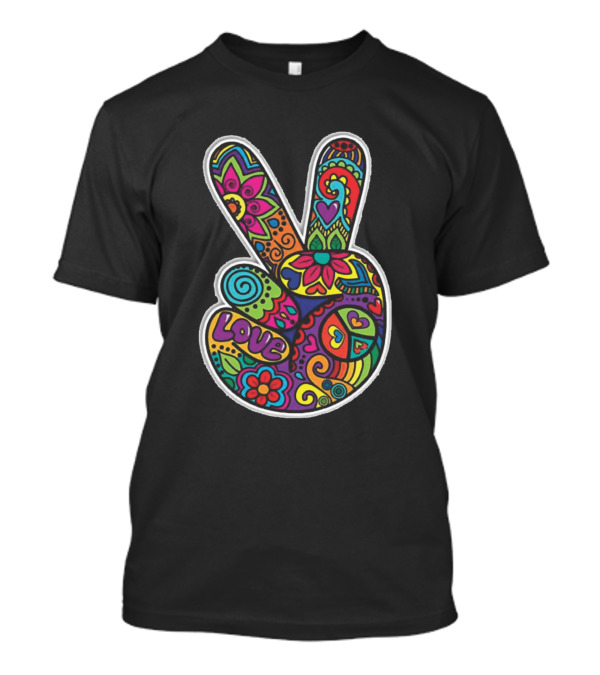 Peace Love And Colorful Hippie Flower Power T-Shirt