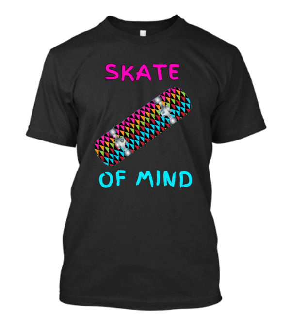 Skate Of Mind Colorful Geometric Pattern Skateboard T-Shirt