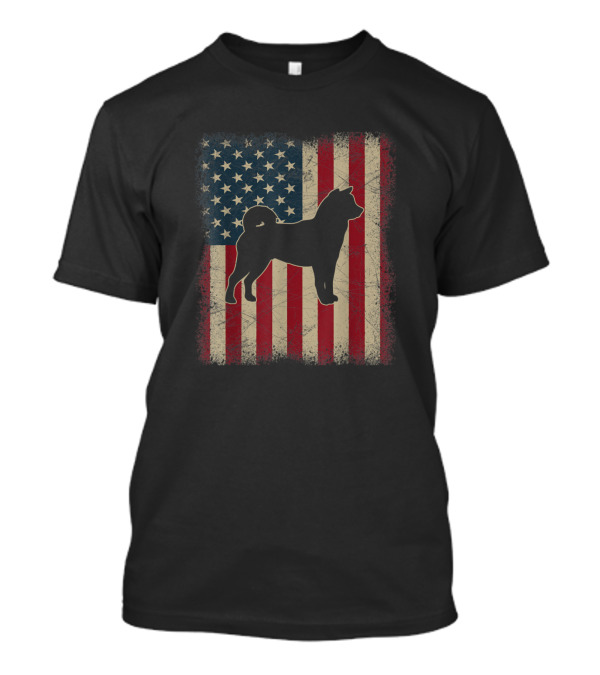 American Flag Shiba Inu Dog Lover Father's Day T-Shirt
