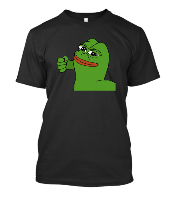 Angry Pepe The Frog Meme Icon With Punching Fist Gesture T-Shirt