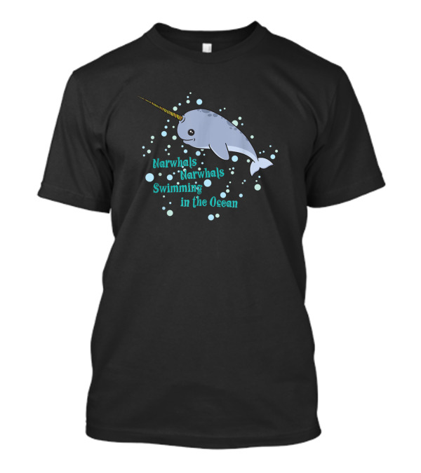 Narwhals Swimming In The Ocean Unicorns Of The Sea T-Shirt