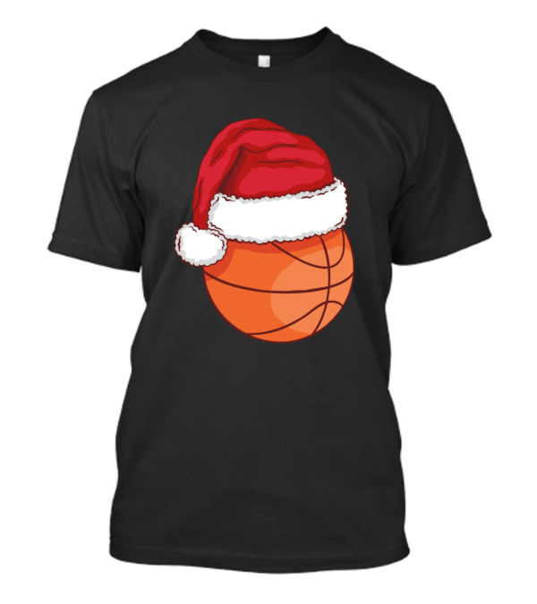 Basketball Player Santa Hat Christmas T-Shirt