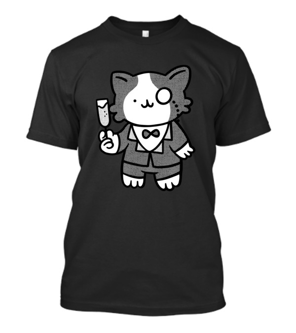 Tux Cat Monocle Champagne T-Shirt
