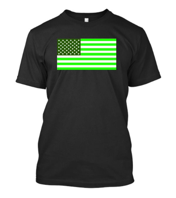 United States Green Flag Stars And Stripes Patriotic Colors T-Shirt