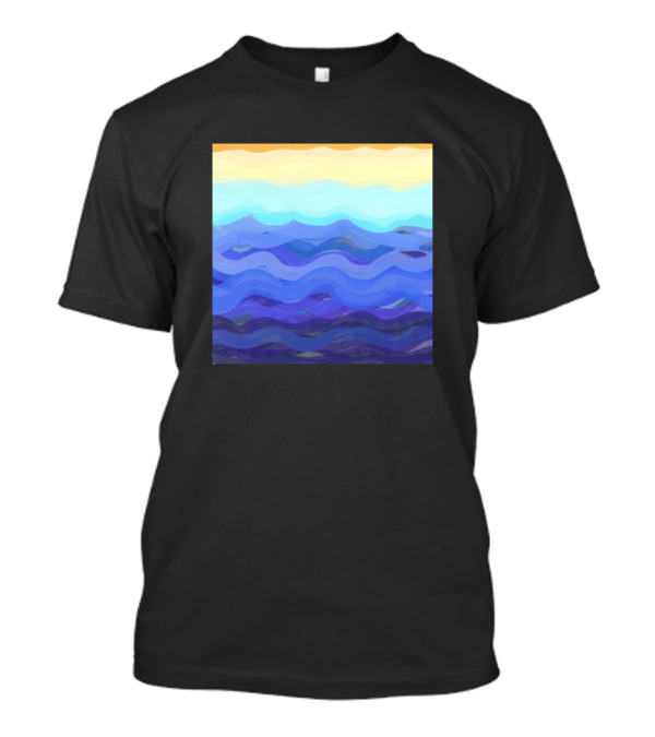 Waves Gradient Blue Yellow Ocean T-Shirt