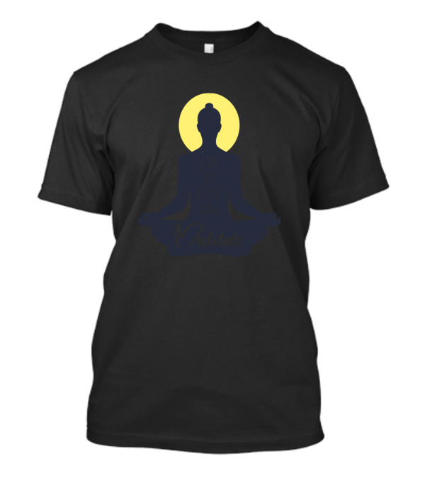 Stay Home And Meditate Silhouette With Yellow Halo T-Shirt