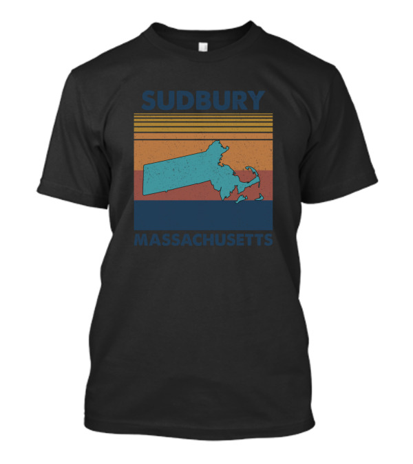 Sudbury Massachusetts Vintage State Outline T-Shirt