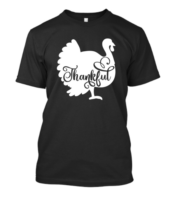 Thankful Thanksgiving Turkey Cutout T-Shirt