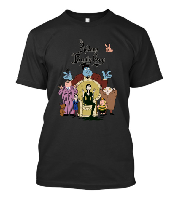 The Addams Family Guy Featuring Cartoon Characters In Goth T-Shirt