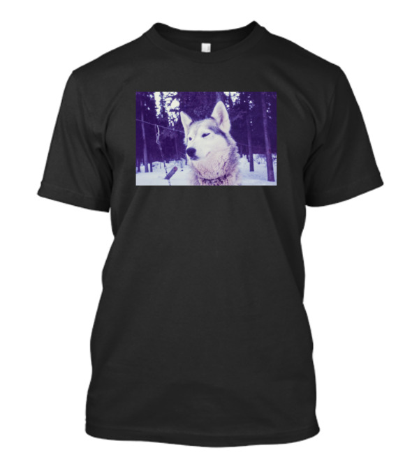 Alaskan Husky Snowy Forest Scene T-Shirt