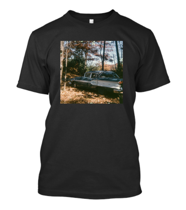 Vintage Autumn Scene With Classic Car In Wooded Setting T-Shirt