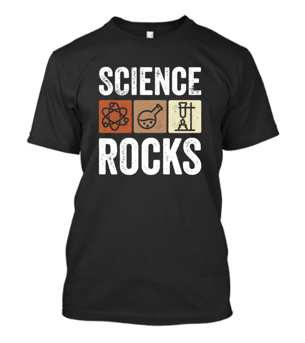 Science Rocks Student Teacher Humor Lab Atomic Flask Apparatus T-Shirt