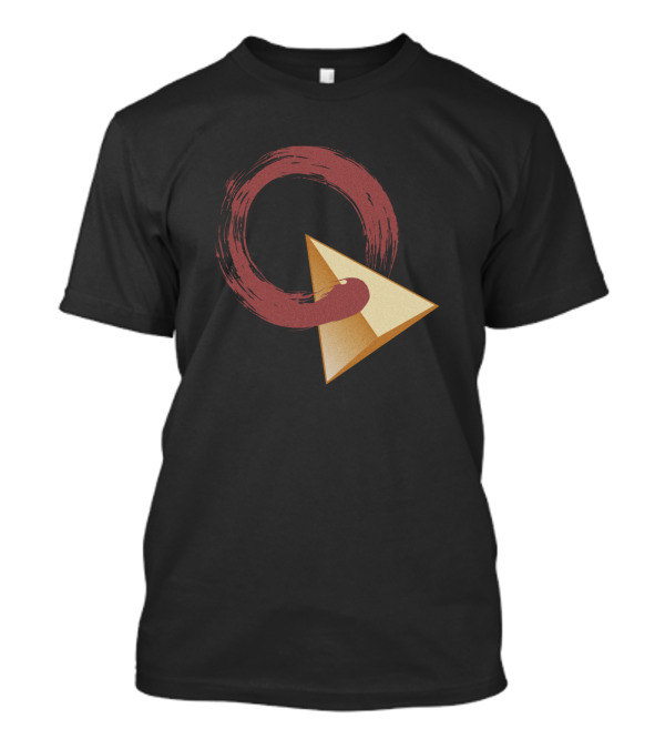 The Logic Of Zen Painted Enso Circle And Golden Pyramid T-Shirt