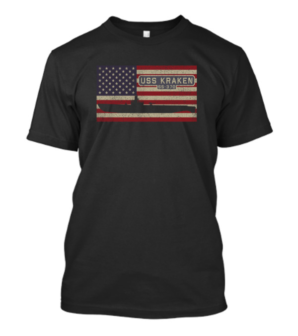USS Kraken SS-370 WW2 Balao Class Submarine American Flag T-Shirt