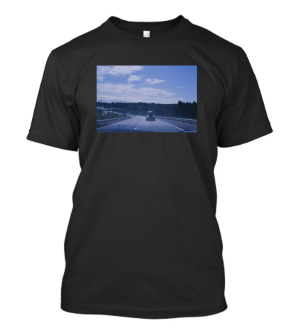 Vintage Road Trip Highway Adventure Blue Sky T-Shirt