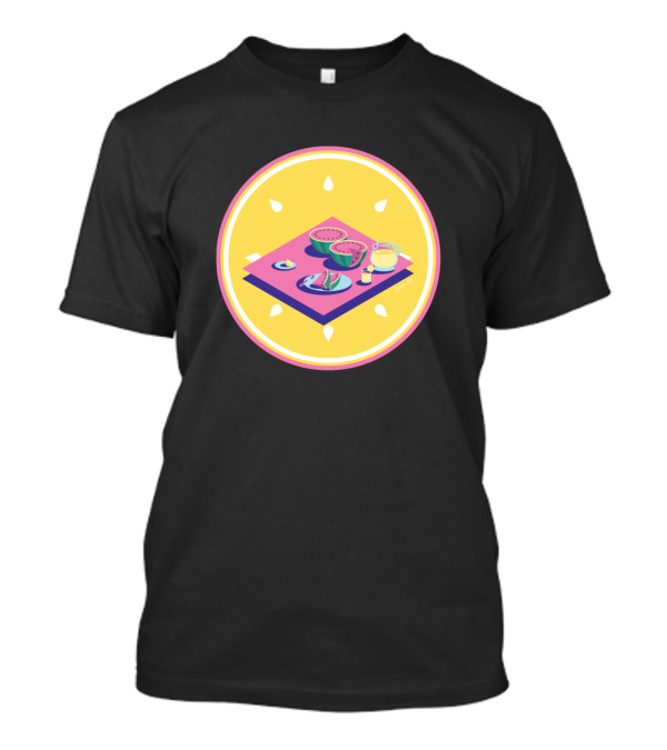 Watermelon Picnic Isometric Lemon Slice Summer Refreshment T-Shirt