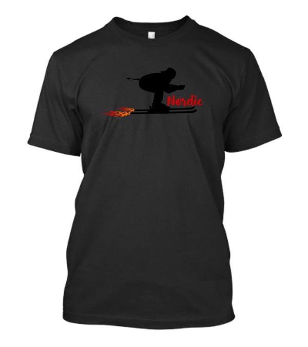 Nordic Skiing With Flaming Skis T-Shirt
