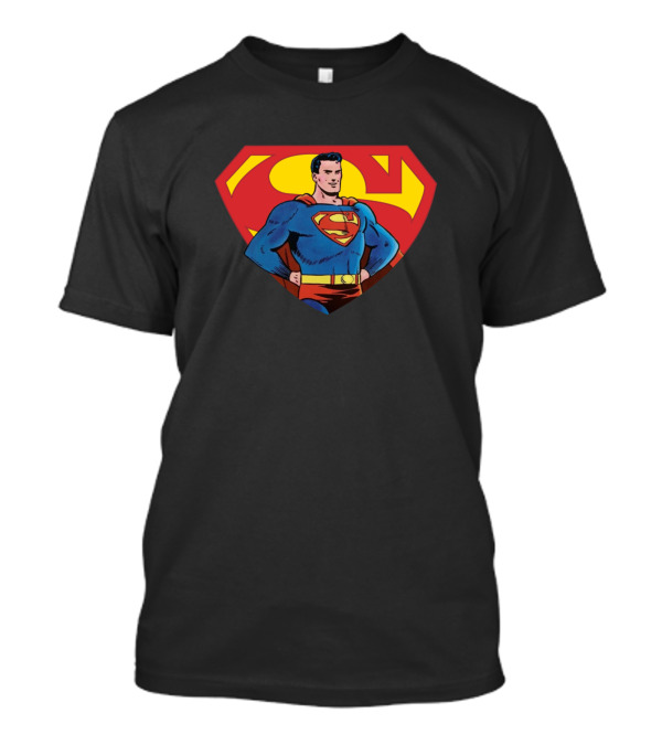 Classic Superman Shield Icon With Heroic Pose T-Shirt