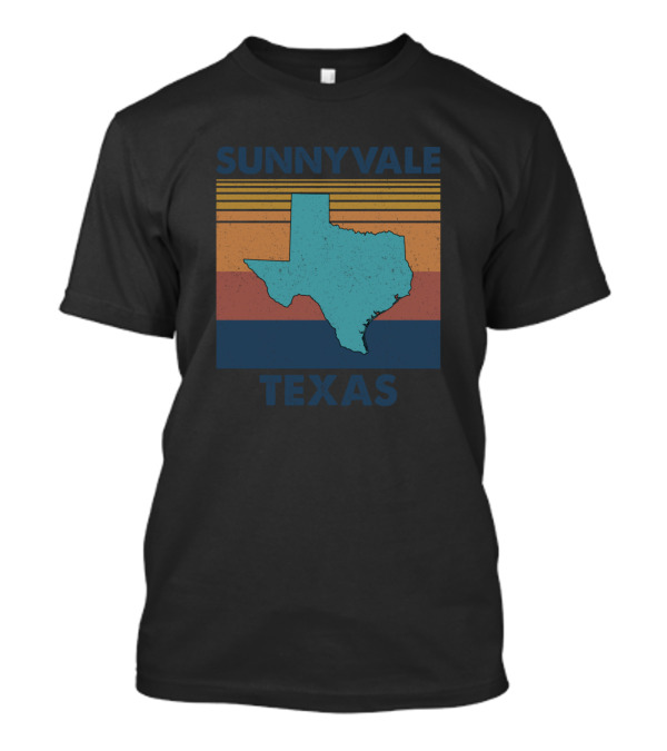 SUNNYVALE TEXAS Retro Striped Texas Map T-Shirt