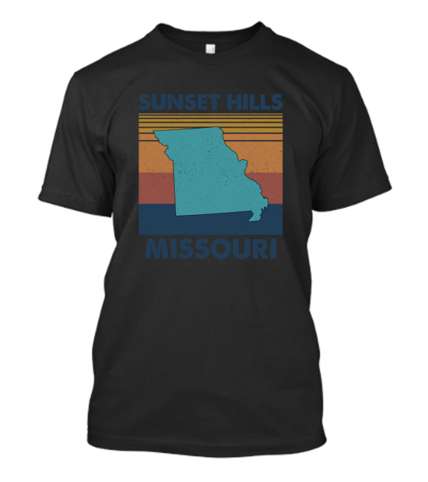 Sunset Hills Missouri Retro Colorful Map T-Shirt