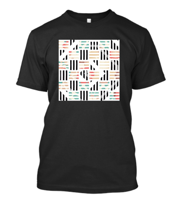 Japanese Abstract Geometric Pattern In Soft Tones T-Shirt