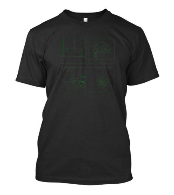 Windows Cityscape Rose And Chair Scenes T-Shirt