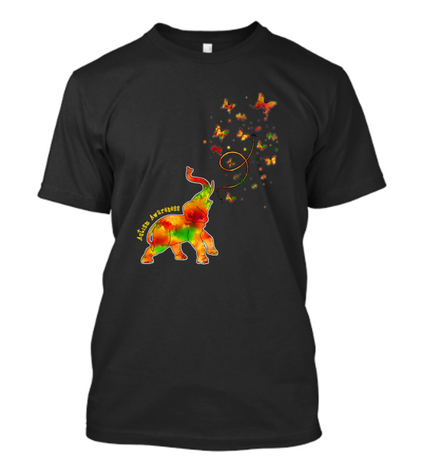 Autism Awareness Elephant Butterfly Puzzle Pieces T-Shirt