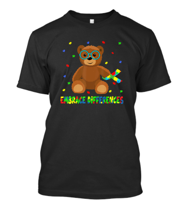 Embrace Differences Bear Autism Awareness T-Shirt