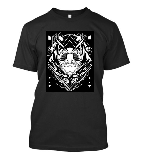 Black Ninja Geometric Mecha Insect Fusion T-Shirt