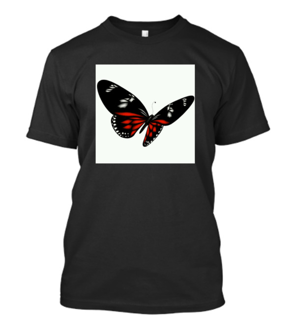 Black Red And White Butterfly T-Shirt