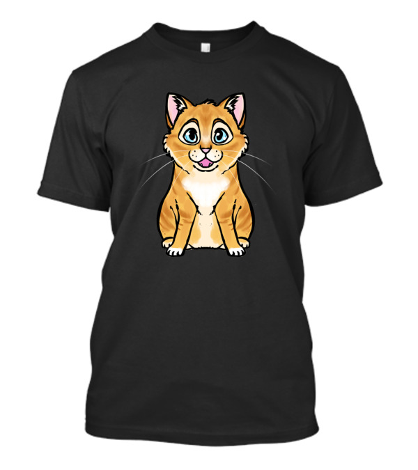 Bobby The Wobbly Kitten Happy Ginger Feline With Big Blue Eyes T-Shirt