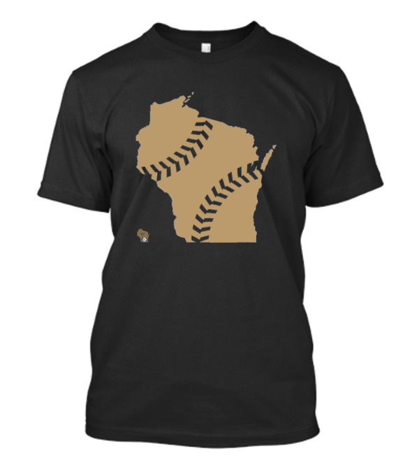 Brewers Baseball Wisconsin State With Baseball Stitch T-Shirt