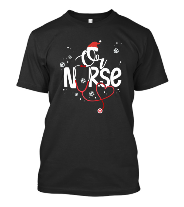 Santas Favorite Or Nurse Christmas Stethoscope Snowflakes T-Shirt