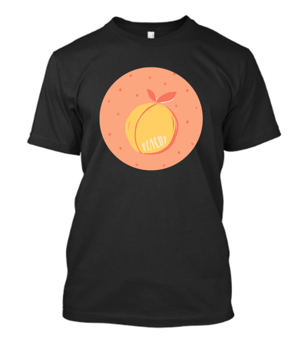 Peachy Peach On Polka Dot Circle T-Shirt