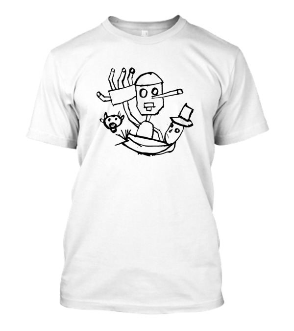 Pinocchio Vs The Scarecrow 1 Cow Robot Arm Monochrome T-Shirt