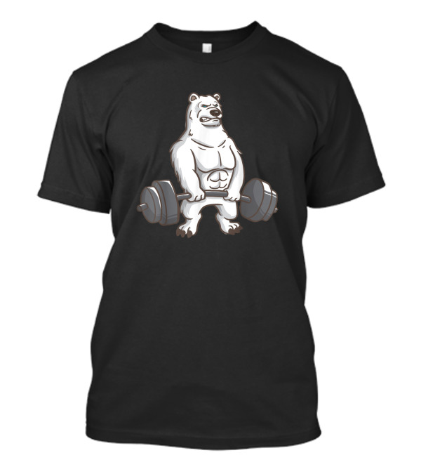 Polar Bear Powerlifting Weightlifting Gym Bear Strength T-Shirt