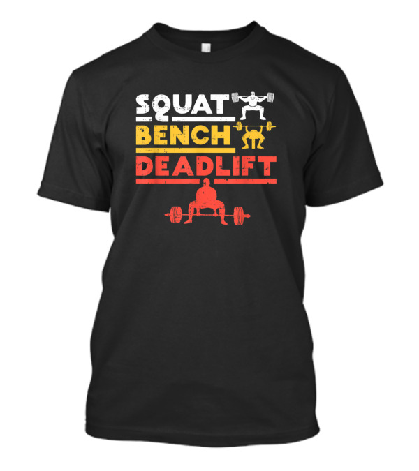 Squat Bench Deadlift Powerlifting Weightlifting Icons T-Shirt