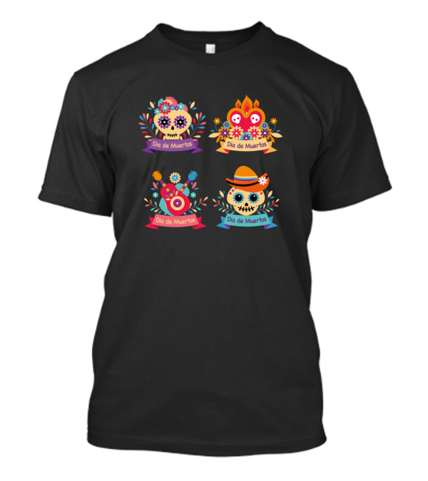 Dia De Los Muertos Colorful Skull Decorations T-Shirt
