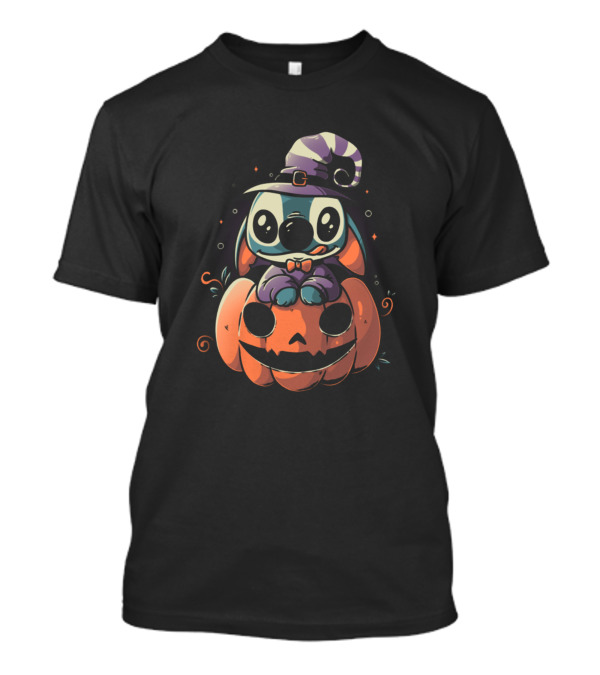 Cute Witch Hat Creature With Jack-O'-Lantern Pumpkin T-Shirt
