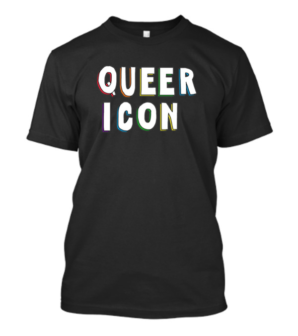 QUEER ICON Text With Rainbow Colors T-Shirt