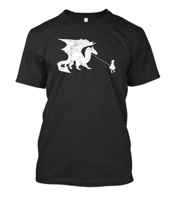 Little Girl And Her Dragon Companion Stroll T-Shirt
