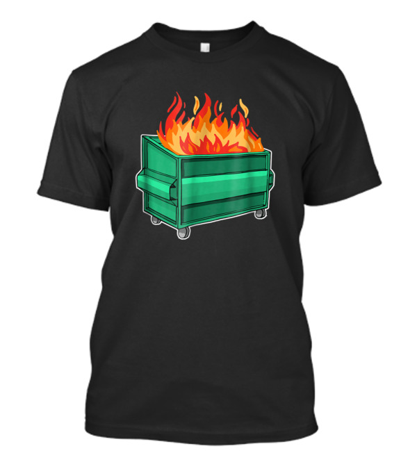 Dumpster Fire Illustration Scene T-Shirt