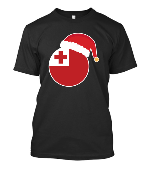 Christmas Santa Hat Tonga Flag T-Shirt