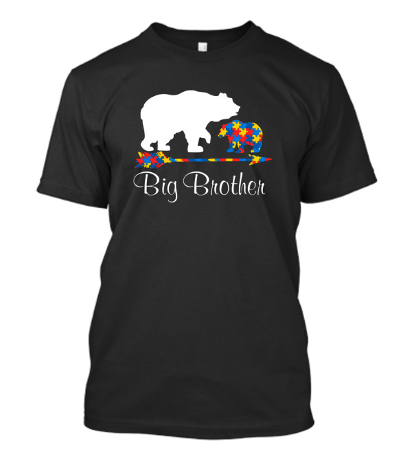 Big Brother Autism Awareness Bear Puzzle T-Shirt