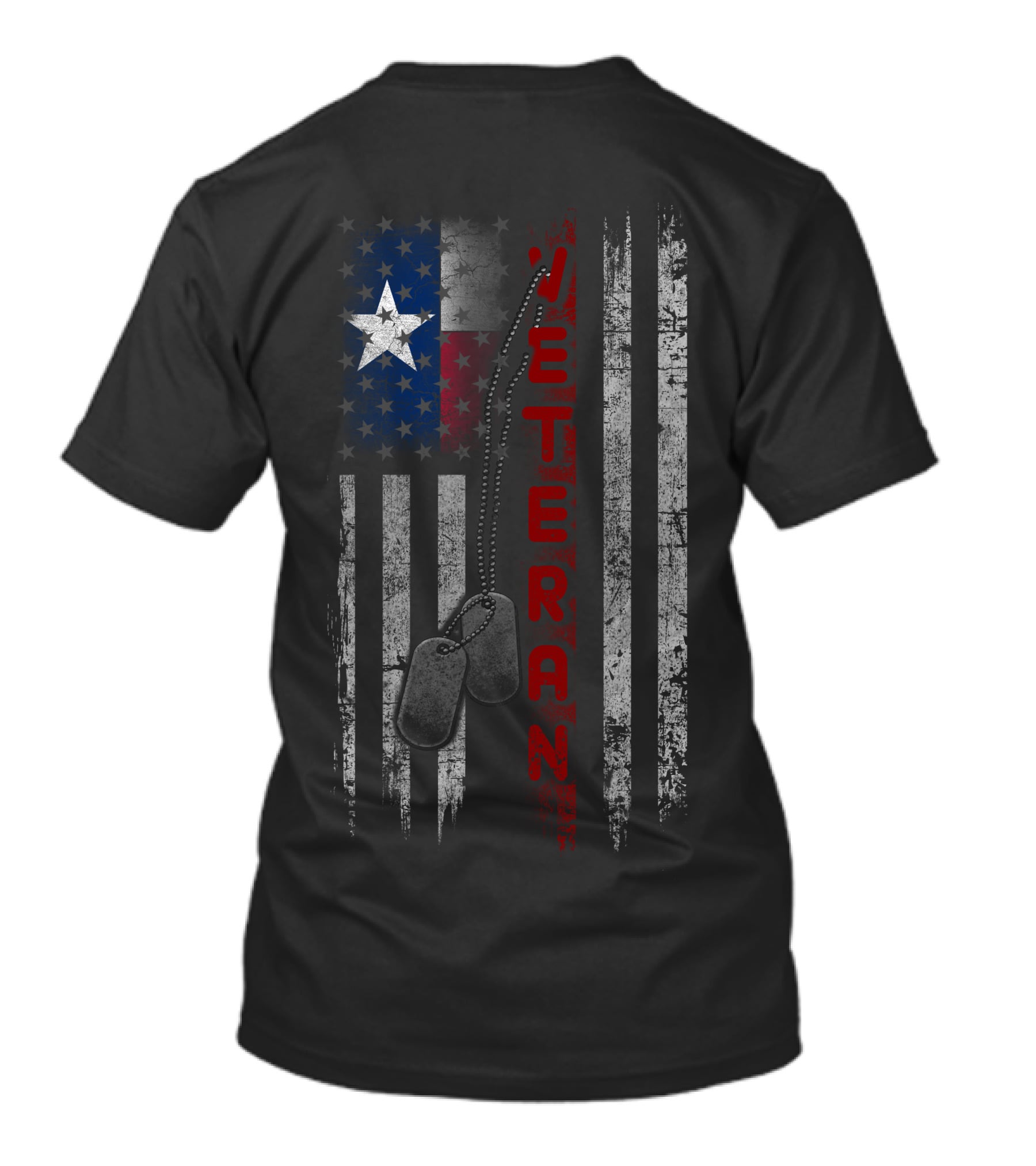 Texas Veteran American Flag Dog Tags T-Shirt