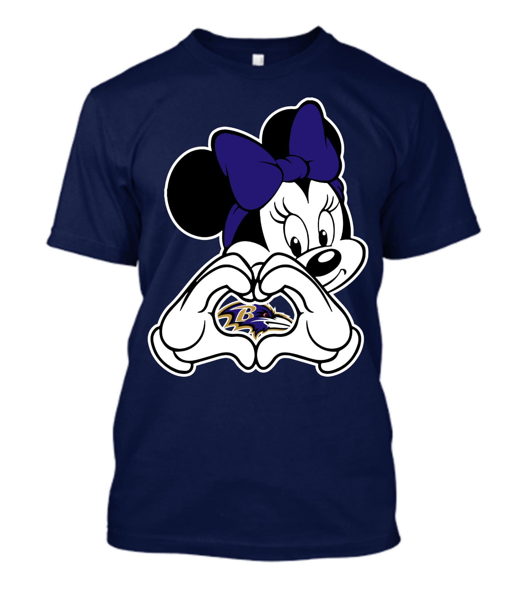 Baltimore Ravens Minnie Mouse Heart Hands T-Shirt
