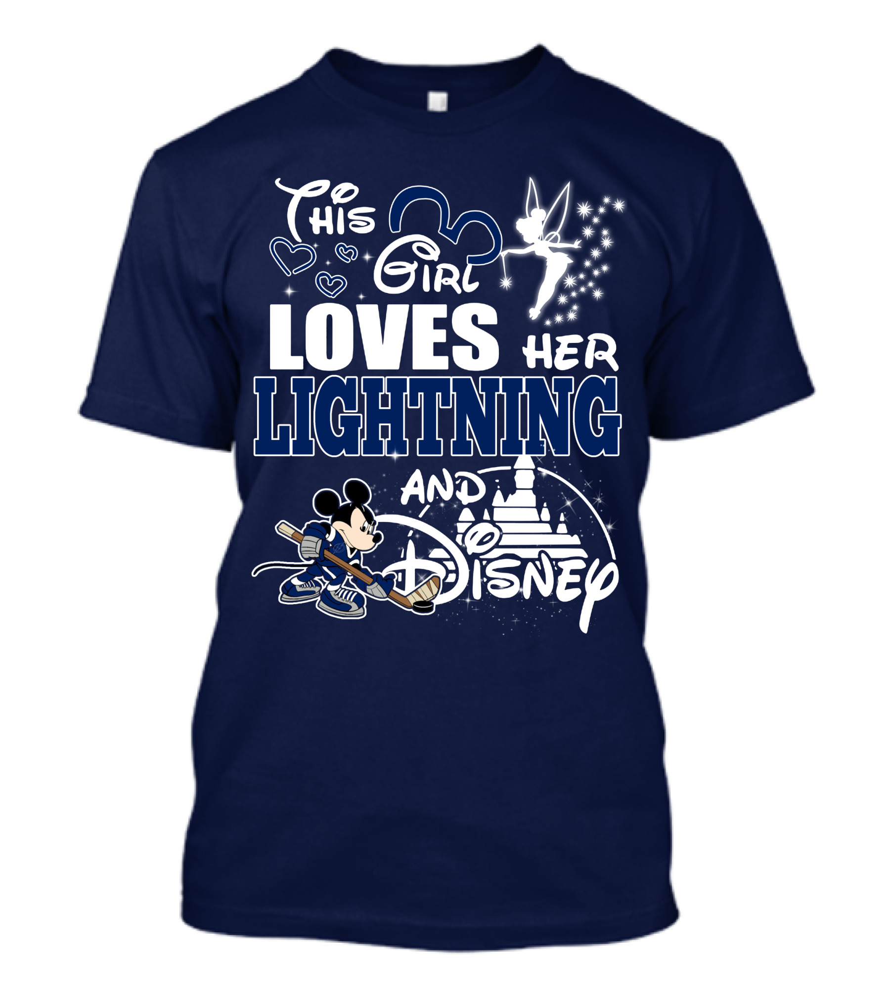 This Girl Loves Her Tampa Bay Lightning And Disney T-Shirt