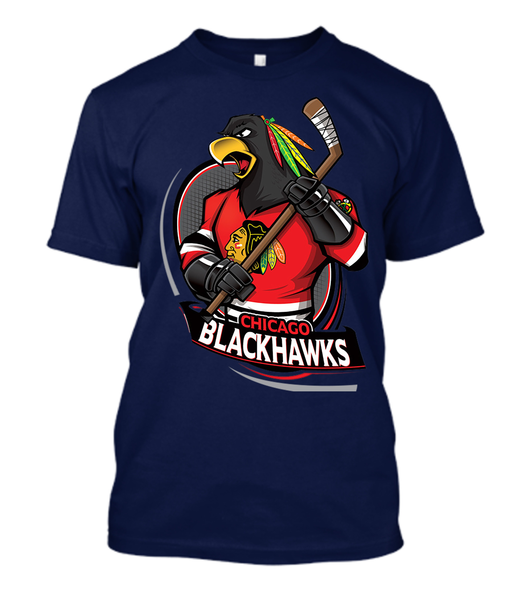 Chicago Blackhawks Hockey Logo Bird Mascot T-Shirt